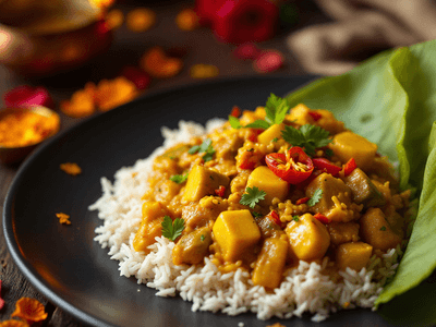 Lauki Tamatar Curry with Rice