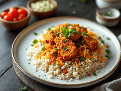 Rice with Fried Chicken