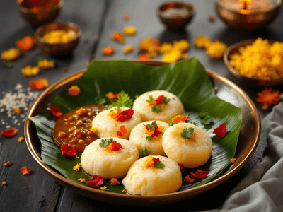 Tatte Idli with Sambar