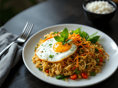 Nasi Kerabu with Egg