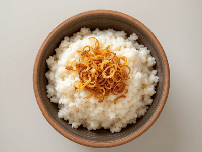 Bubur Nasi with Fried Shallots