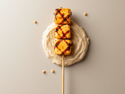 Paneer Satay with Peanut Sauce