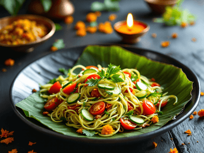 Moong Sprouts Salad with Cucumber and Tomato