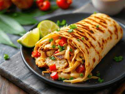 Grilled Chicken Wrap with Cheese