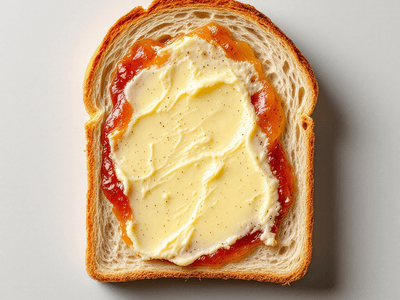 Butter and Jam On Rye Bread
