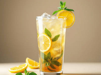 Ice Lemon Tea with Mint