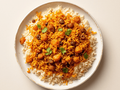 Red Rice with Sambar