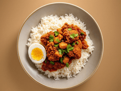 Nasi Lemak with Fried Chicken