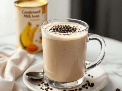 Air Susu Protein Rendah Lemak Coklat Pisang dengan Biji Chia