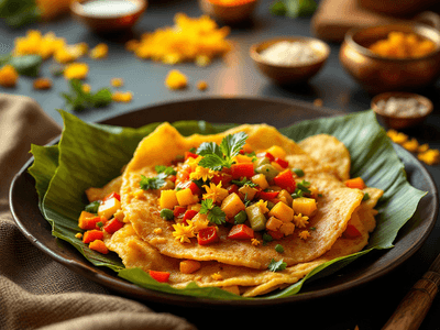 Besan Cheela with Mixed Vegetables