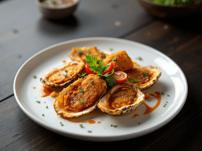 Fried Oyster with Garlic Sauce