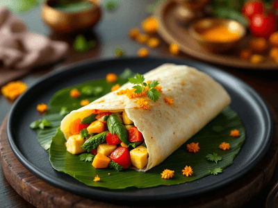Rice Paper Wrap with Paneer and Vegetables