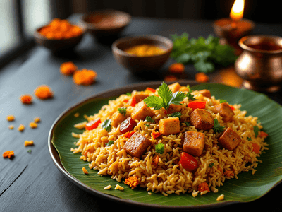 Vegetable Fried Rice with Tofu