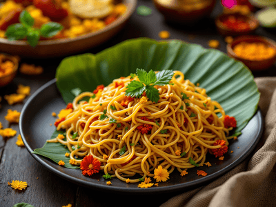 Ragi Noodles with Tempeh