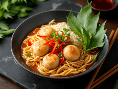 Rice Vermicelli Soup with Fishballs