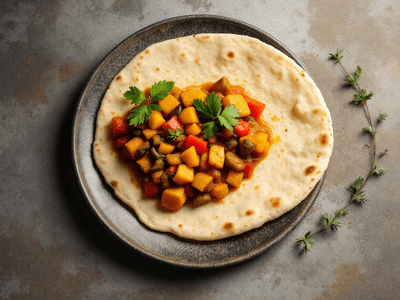 Poori with Mixed Vegetable Curry