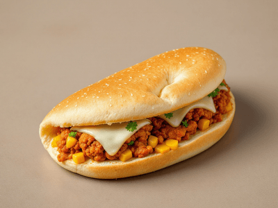 Chicken Keema Pav with Cheese