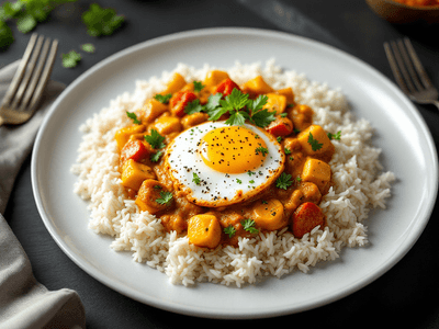Egg Curry with Rice