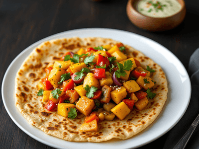 Chapathi with Mixed Vegetable Sabzi