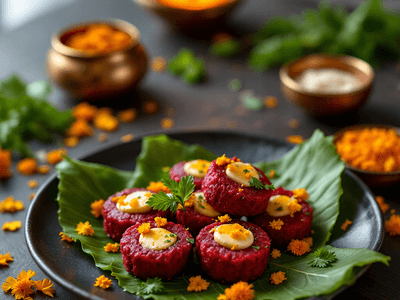 Beetroot Tikki with Paneer Filling