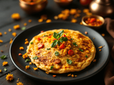 Besan Chilla with Mixed Vegetables