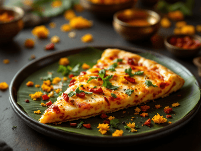 Paneer Topped Pizza Slice