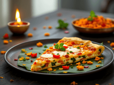 Vegetable Pizza Slice with Cheese