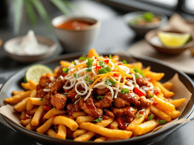 Loaded Barbecue Fries with Chicken