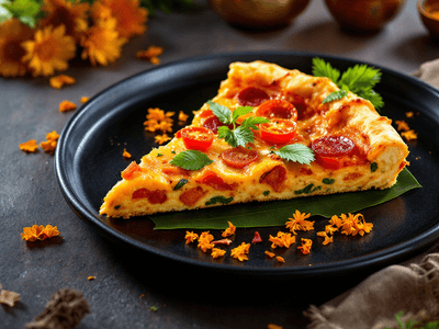 Thin Crust Vegetable Pizza Slice