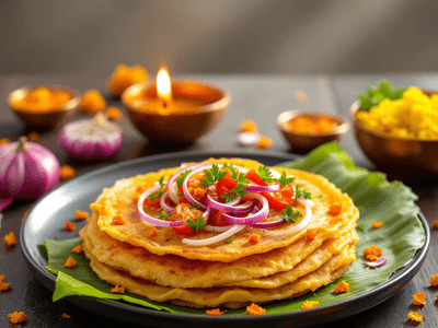 Besan Cheela with Onion and Tomato