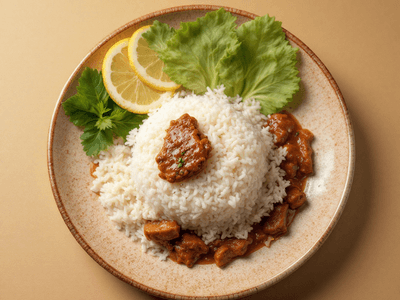 Nasi Lemak with Beef Rendang