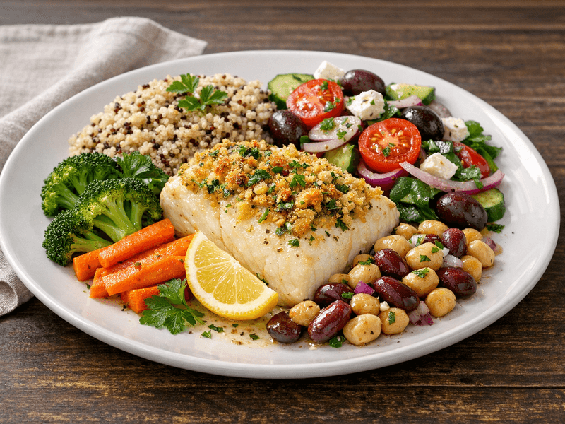 Baked Cod Protein Plate