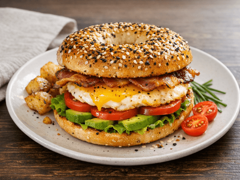 Everything Bagel Breakfast Sandwich