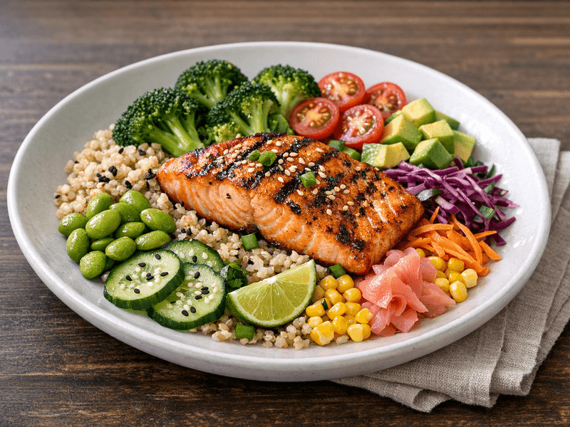 Grilled Salmon Protein Bowl