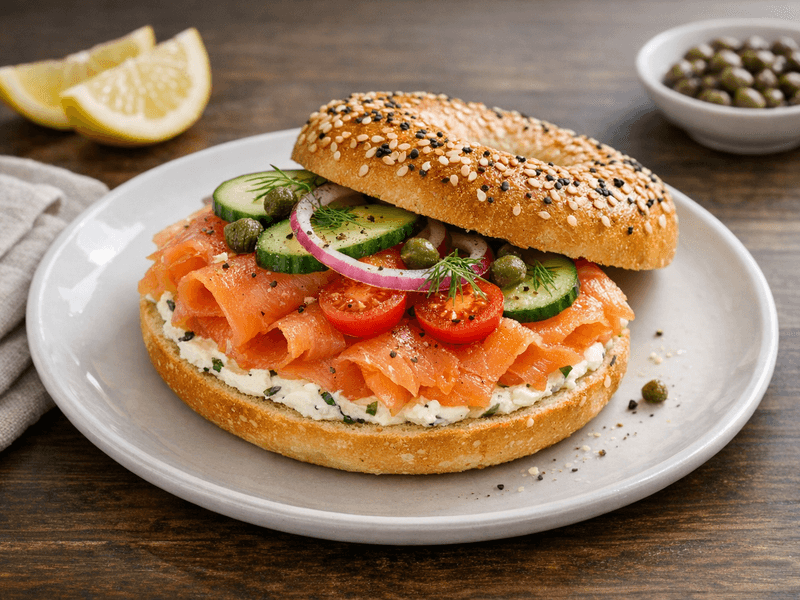 Smoked Salmon Bagel Light