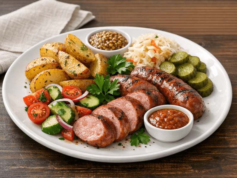 Ukrainian Kielbasa Plate