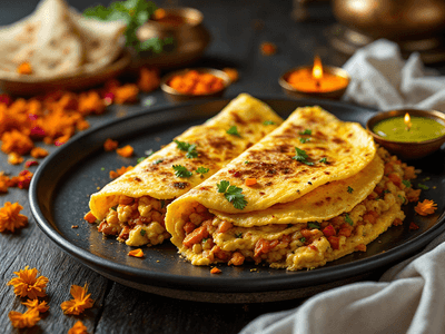Masala Omelette with 2 Chapati