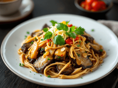 Lontong with Peanut Sauce