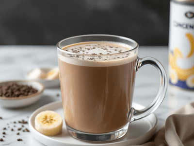 Low Fat Chocolate Banana Protein Milk with Chia Seed