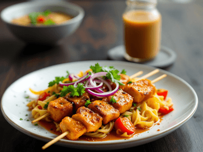 Vegetarian Satay with Peanut Sauce