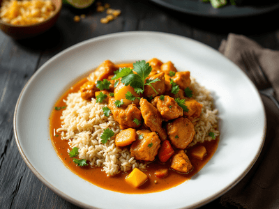 Nasi Dagang with Chicken Curry