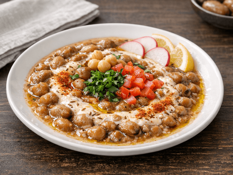 فول بالطحينة