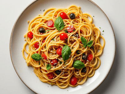 Spaghetti Aglio Olio with Vegetables