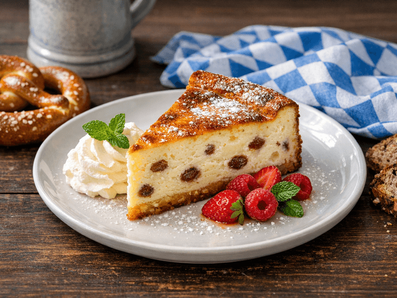 Käsekuchen mit Rosinen