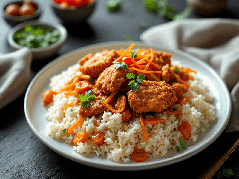 Rice with Fried Chicken