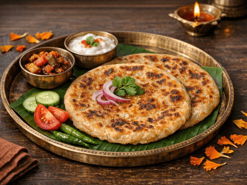 2 Paranthe with Achar