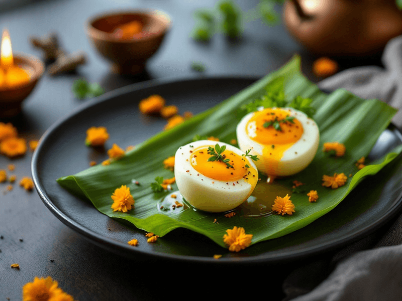 3 Boiled Eggs with 1 Tablespoon Olive Oil