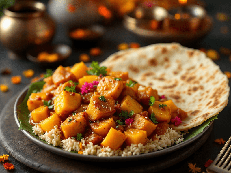 Aloo Curry with Roti