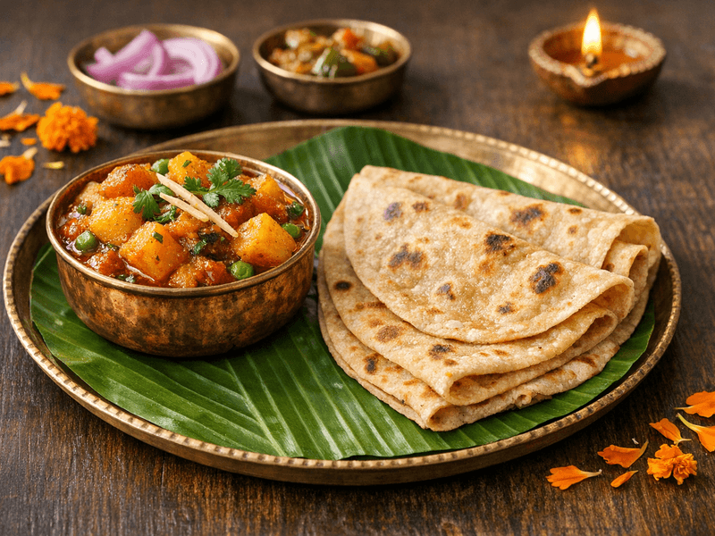Aloo Sabzi with Roti