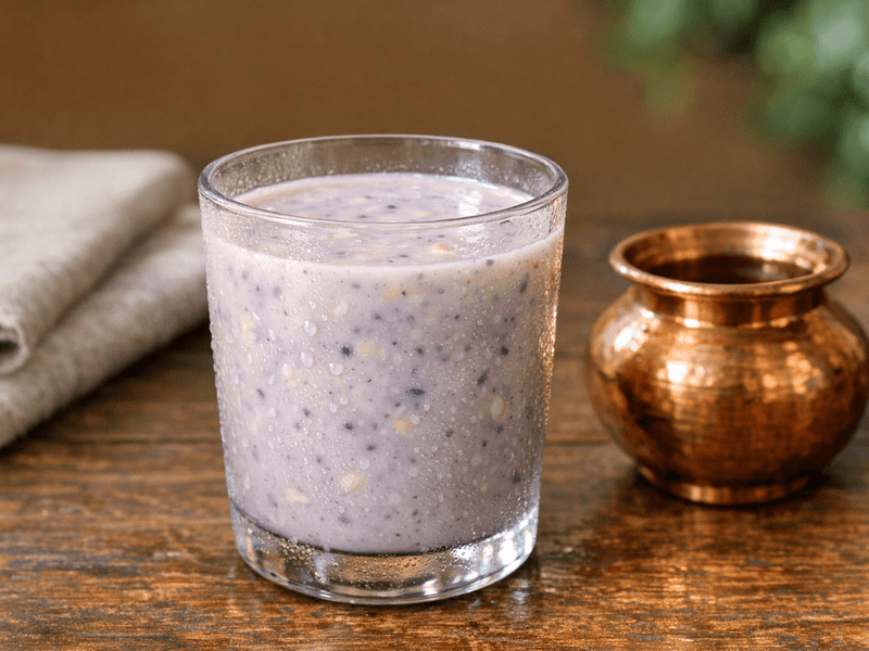 Banana Blueberry Milk Porridge